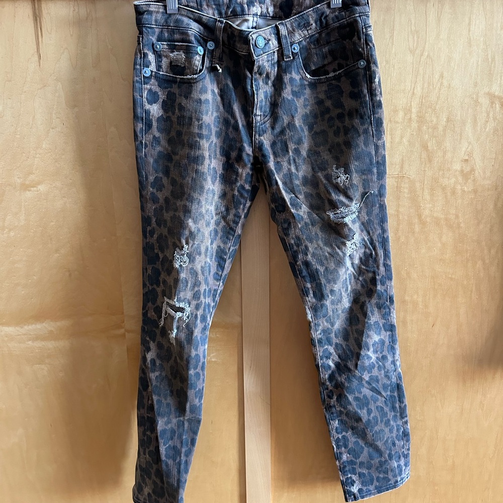 R13 Brown Leopard Print Jeans